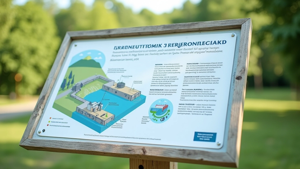 Informacinis stendas apie vandens energiją